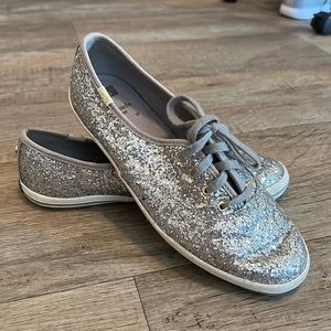 Kate Spade Silver Glitter Keds